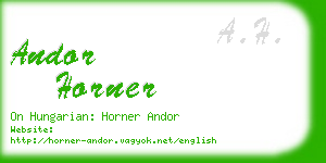 andor horner business card